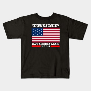 Trump Save America Again 2024 Kids T-Shirt